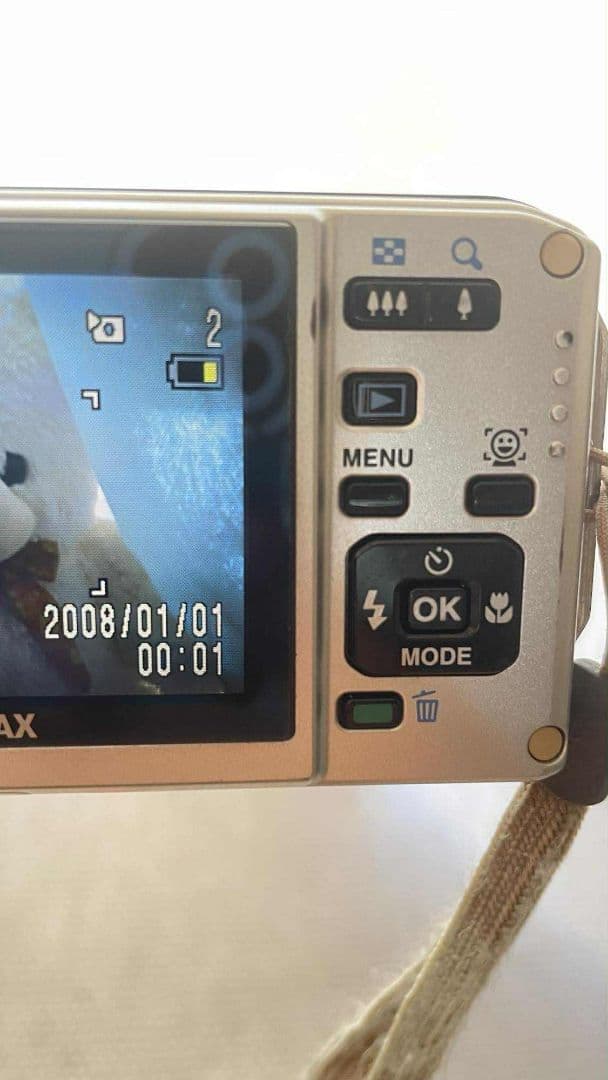 【防水カメラ】 PENTAX optio W60 シルバー　オールドコンデジ