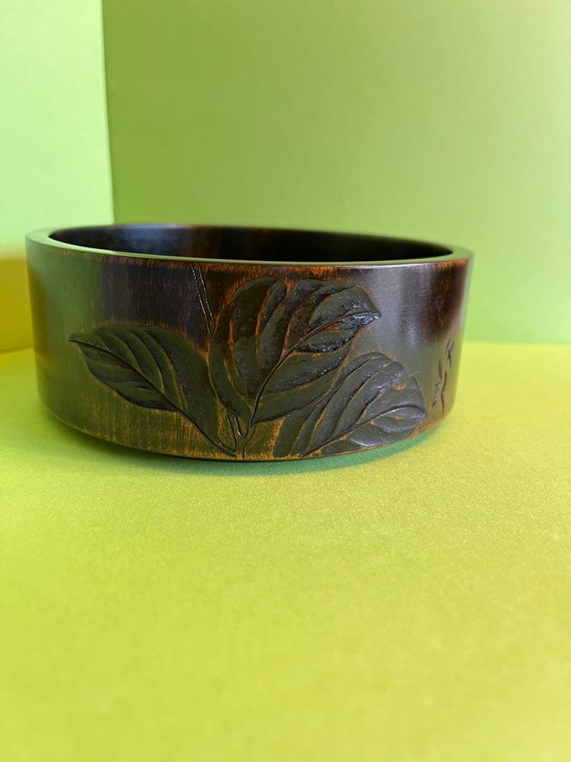 川添日記　重箱　草木彫　漆器