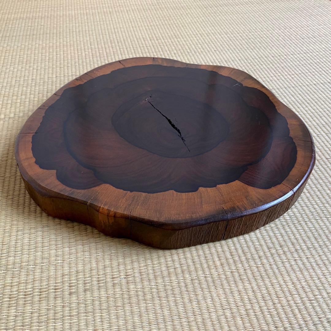 黒柿【輪切 花台】飾り台 盆栽台 天然木 直径30cm