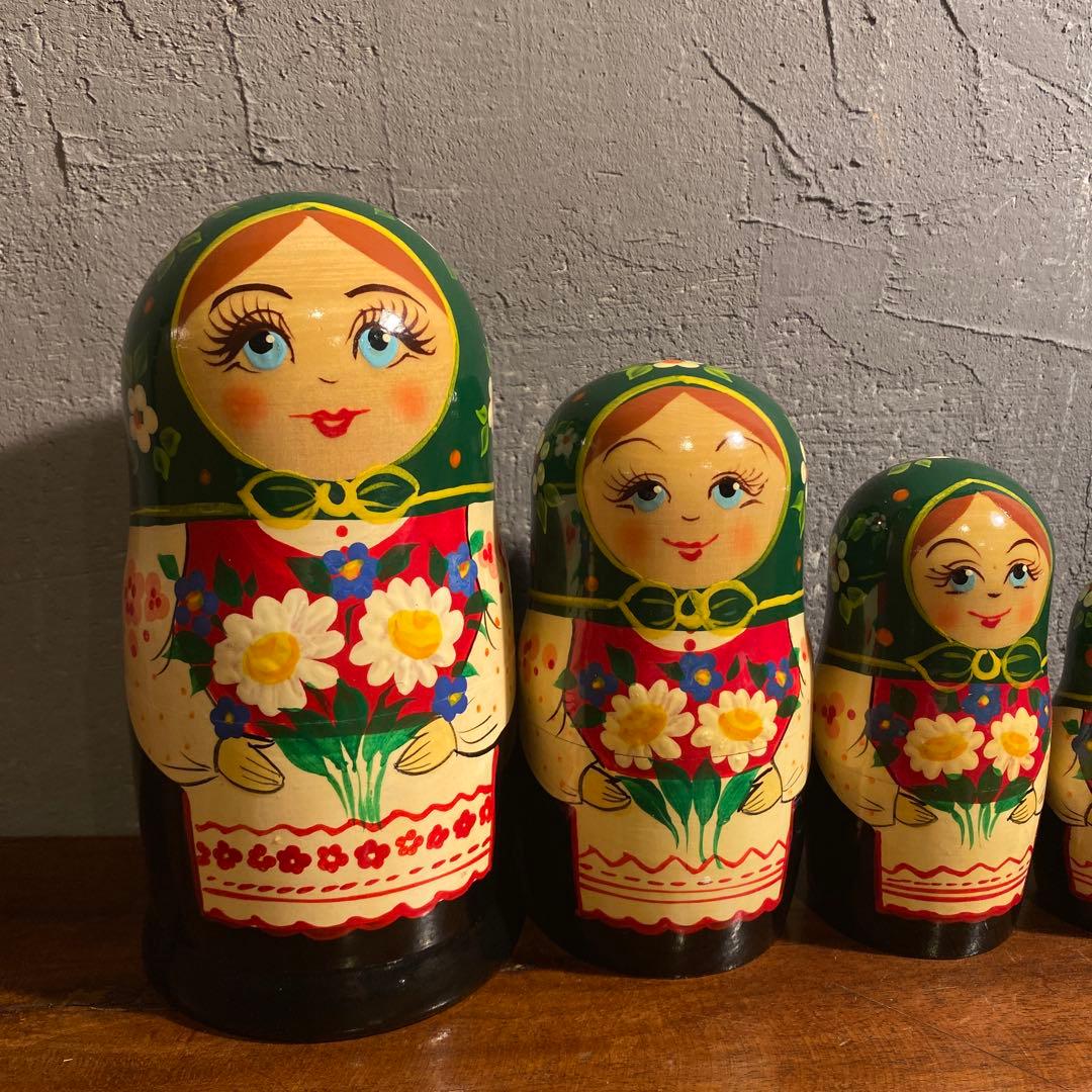 ロシア製 マトリョーシカ7体セット ヴィンテージ 置物オブジェ コレクション