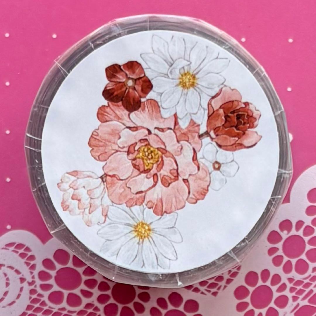 贝壳光 伴花眠 ダイカット加工 6cm×5m 海外マスキングテープ