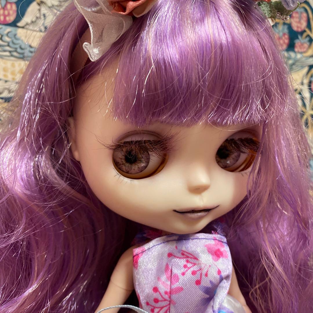 カスタムドール『purple people』紫と茶色mixヘア