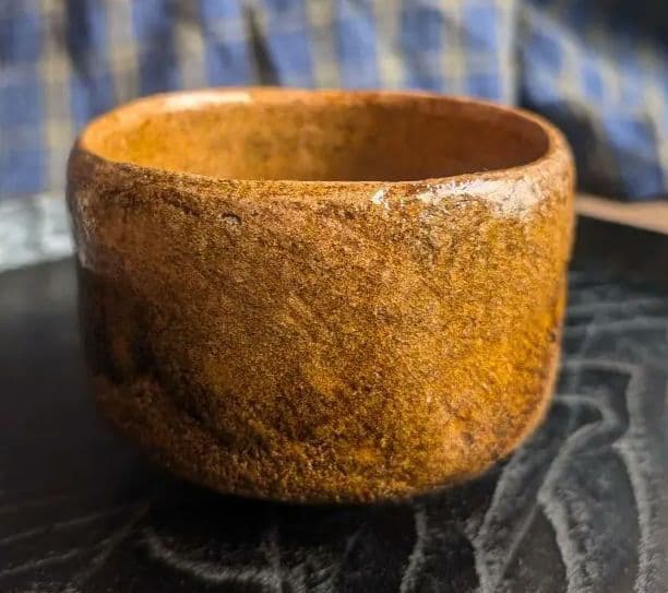大樋焼　茶碗　春日山窯　開発文明作　共箱、布あり