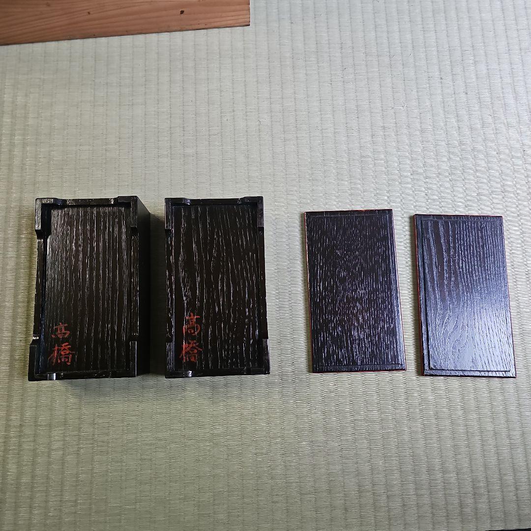 明治ロマン/1870年物】戦前物 漆塗り弁当箱 漆器 膳の箱10客 誂へ箱 共箱