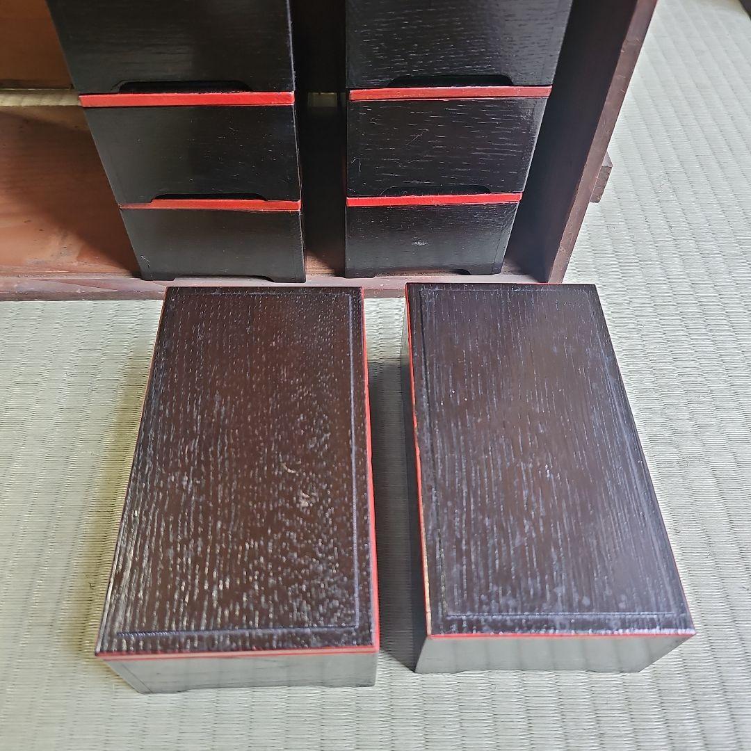 明治ロマン/1870年物】戦前物 漆塗り弁当箱 漆器 膳の箱10客 誂へ箱 共箱