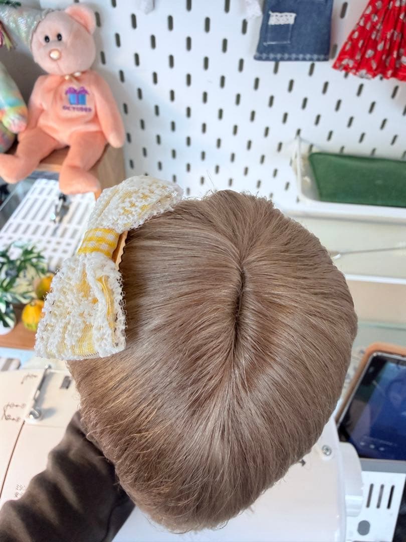 作家様製 モヘアウィッグ ブライス用 ナチュラルブラウン ＋アイチップおまけ