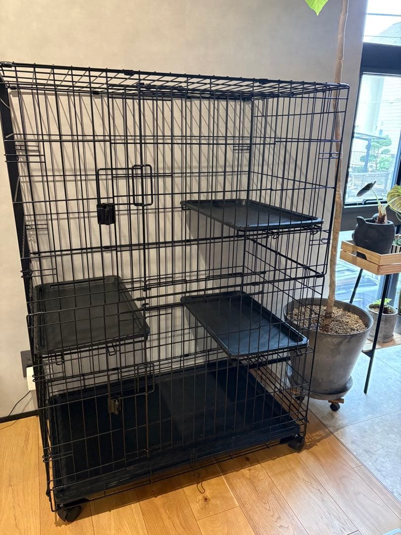 Amazonベーシック 猫ケージ キャットケージ 3段 91L×57W×129H