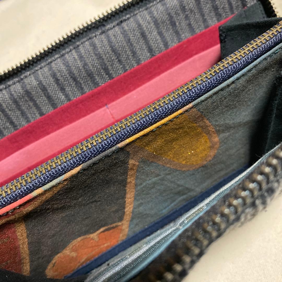 ◆手作り【長財布】刺子消防半纏　古布