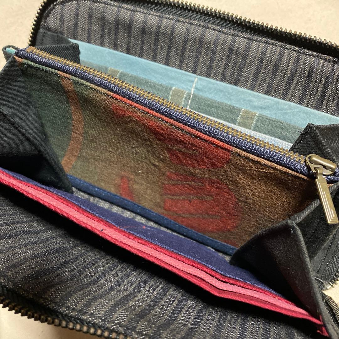 ◆手作り【長財布】刺子消防半纏　古布