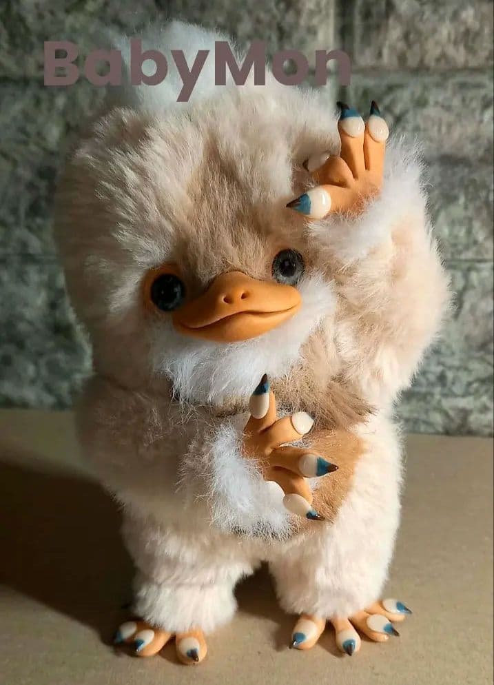 ハンドメイド・可動もぐベビモンさんのお人形・アートドール・ぬいぐるみ・創作ドール