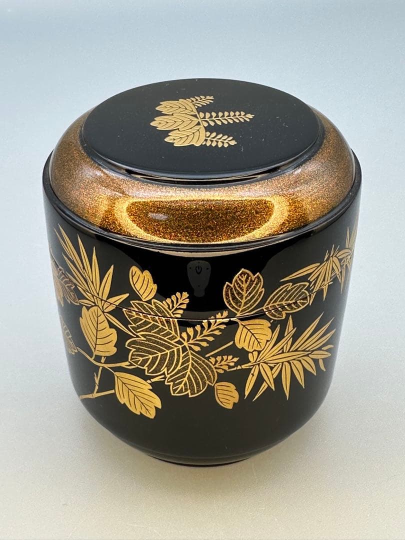 茶道具　棗　鈴木松栄　桐竹蒔絵
