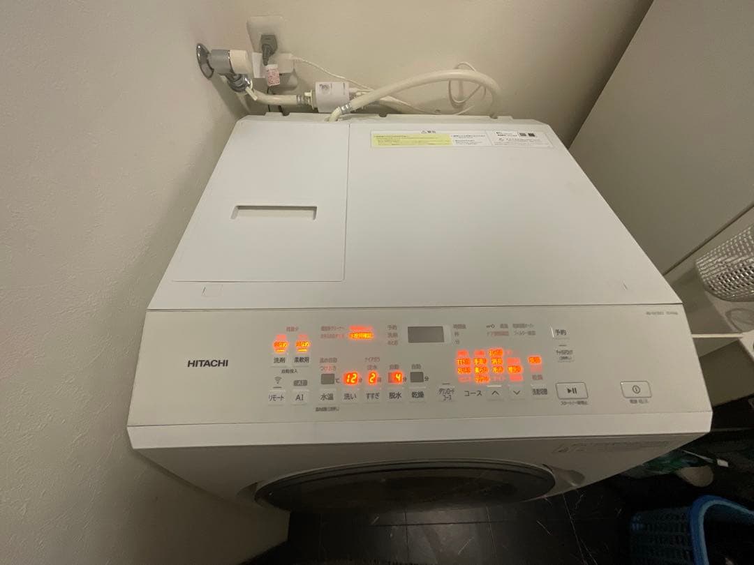 【分解洗浄済み】日立ドラム式洗濯乾燥機　BD-SX120JL 2025年購入