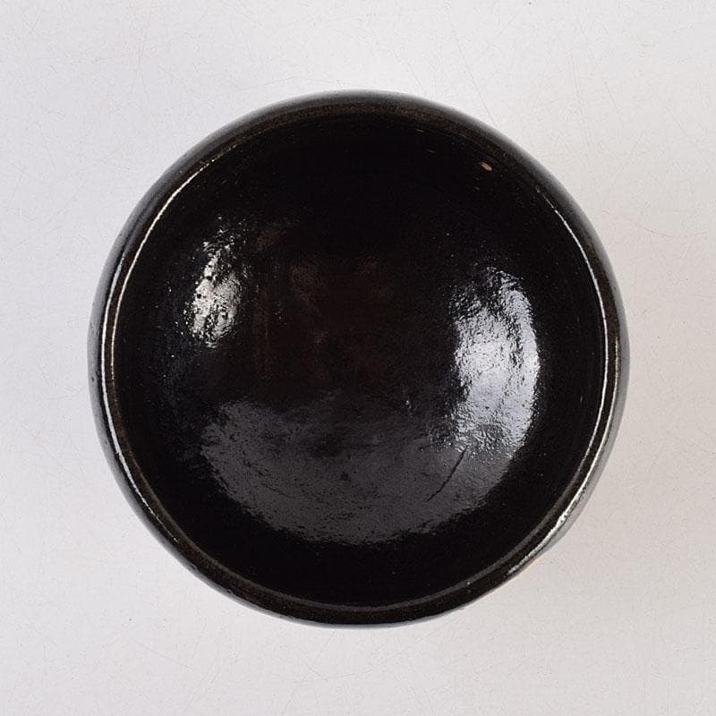 茶道具　川崎和楽造　富士絵　黒楽茶碗　共箱　C　R9606