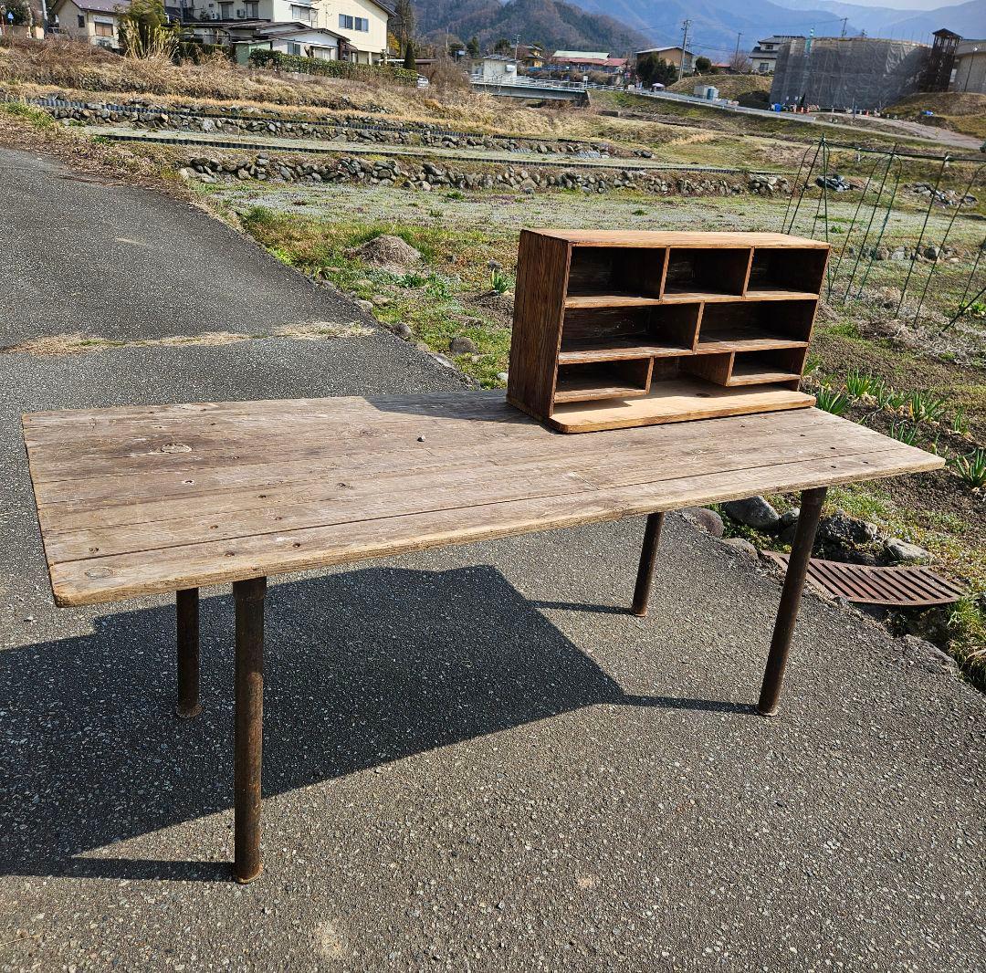 フランスヴィンテージ 古いツールキャビネット 工具入れ 棚 ラック 木製