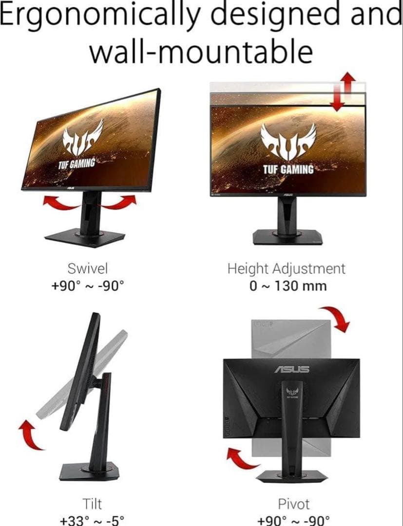 TUF Gaming VG259QM 280Hz 液晶.ケーブルのみ