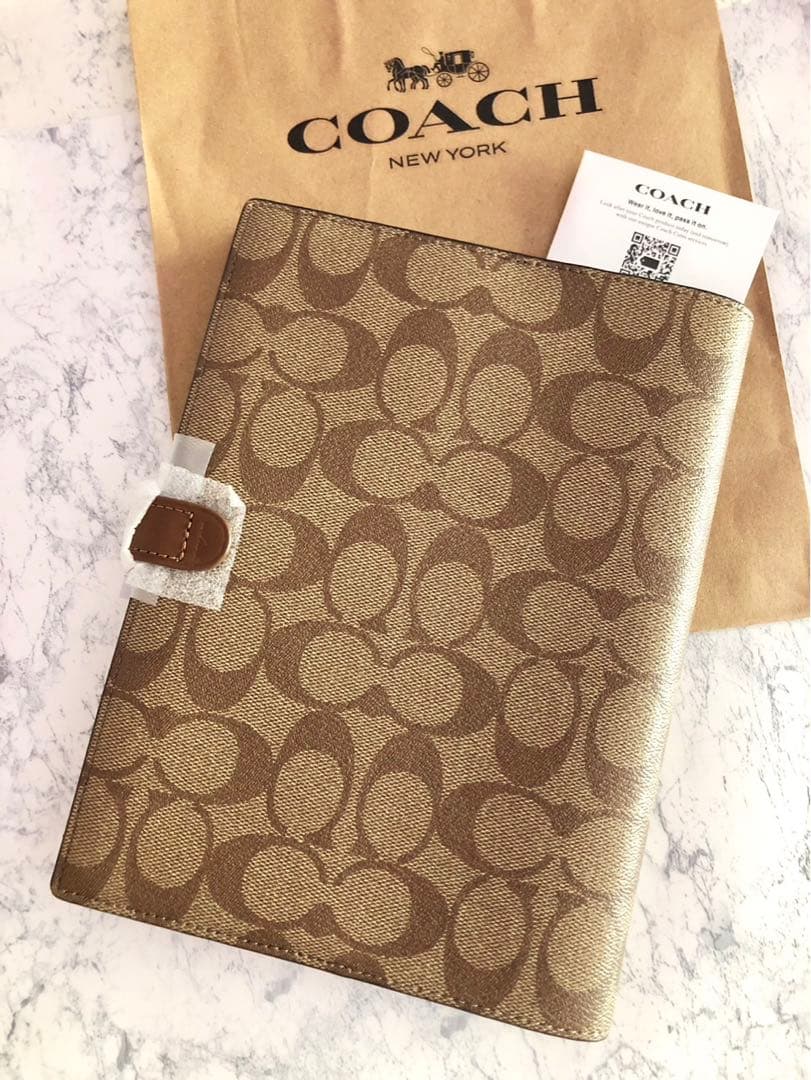 COACH　コーチ　ノートカバー ノートブック　チョーク新品