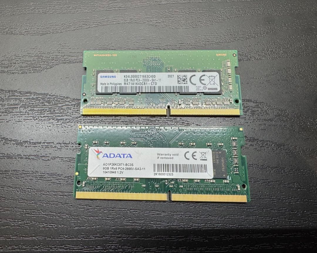 ノート用メモリ　SODIMM DDR4 16GB(8GB×2枚)