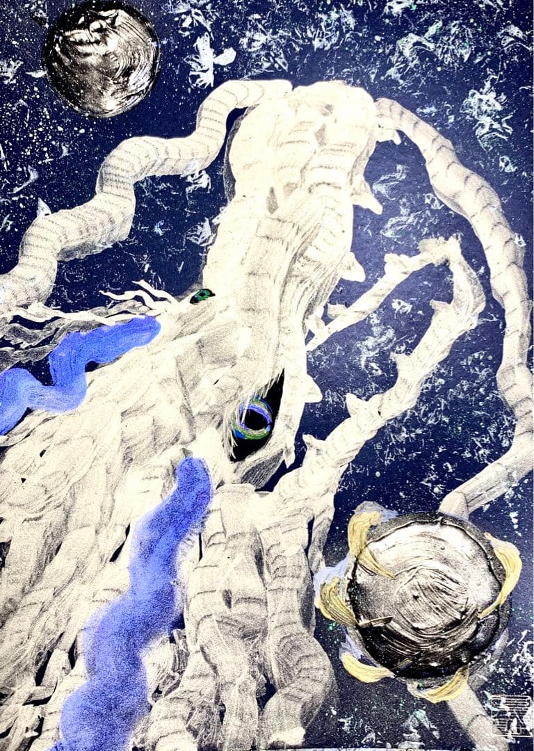 【黄金龍】　龍神エネルギーアート✨パワースポット　縁起物　隕石　龍脈