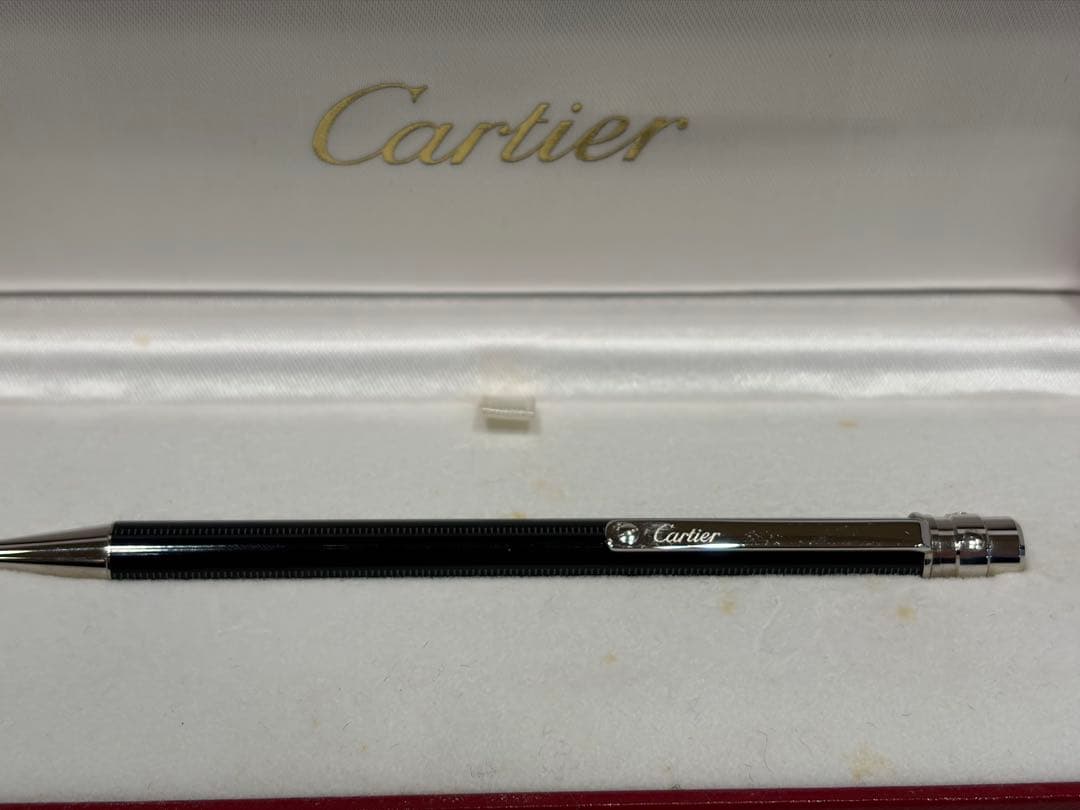 Cartier 黒 メタルボールペン 専用ケース付き