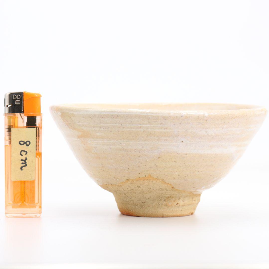 人間国宝 十代 三輪休雪(休和)作 萩刷毛目茶碗 茶道具 共箱　rV789　DD