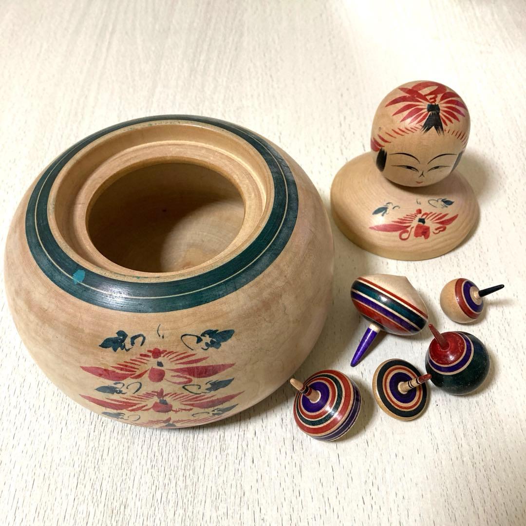 伝統工芸品 えじここけし コマ付き