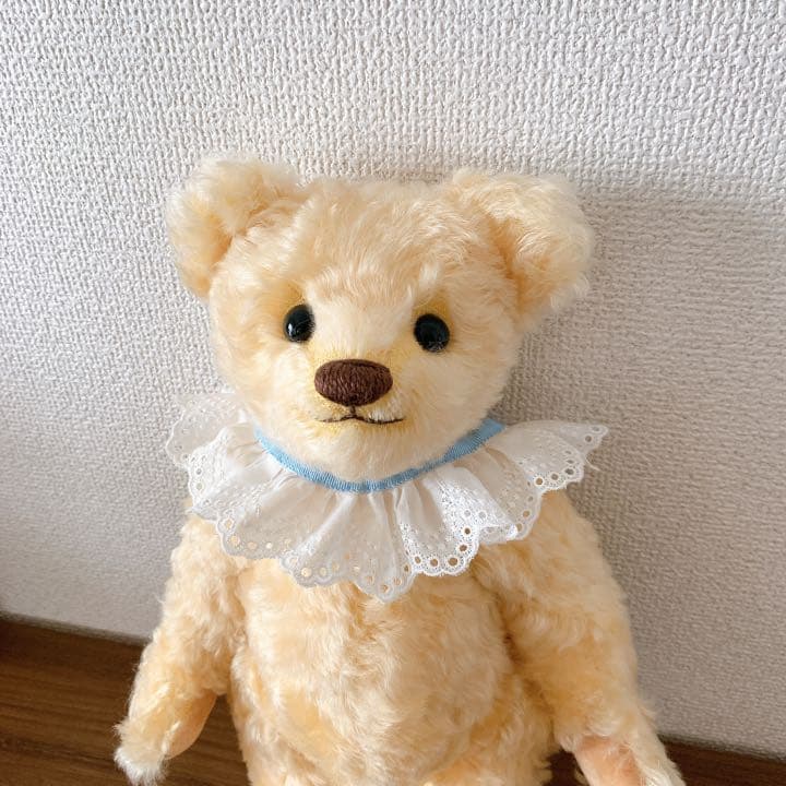 Nana Bee.♡ハンドメイド テディベア 32㎝ クリームイエロー