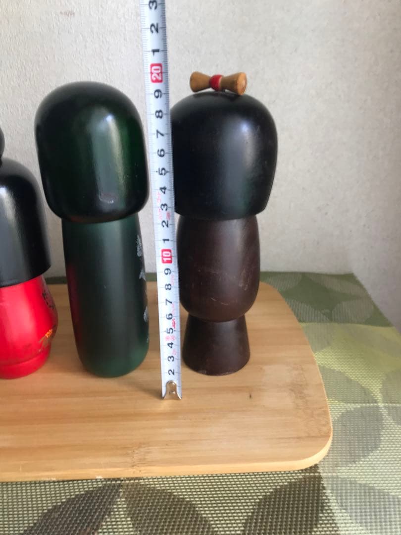 伝統的な木製こけし人形3体セット