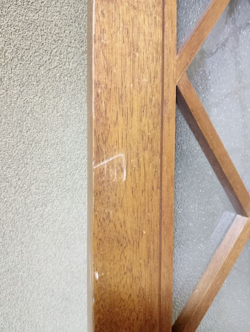 昭和レトロ ガラス扉 木製建具 菱格子 戸棚扉 古民家 DIY カフェ装飾 1枚