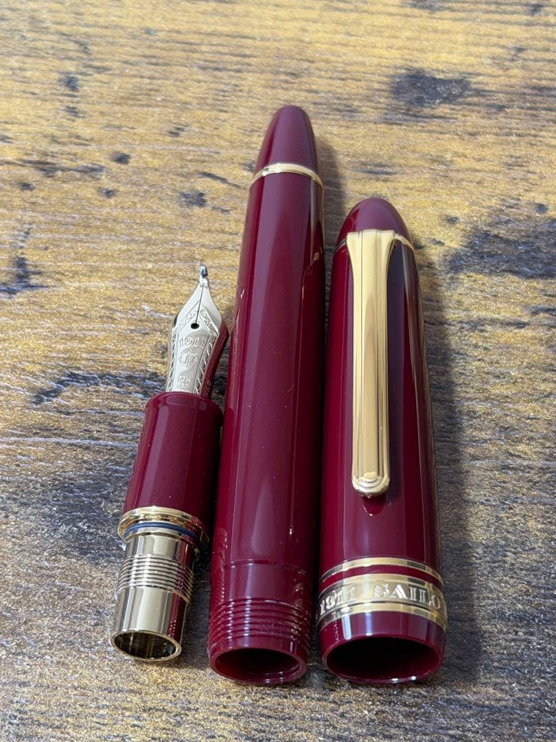 新品未使用　旧ニブ　長刀　ふでDEまんねん　セーラー　 万年筆　ディープレッド