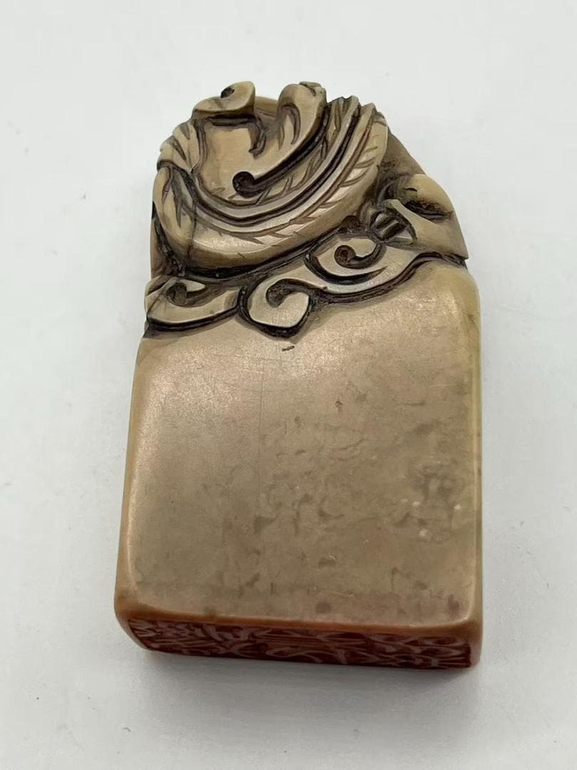 【古印材】清時代中期 鄧石如【完白山人】清代篆刻大家 蟠龍鈕長方印(F-202)