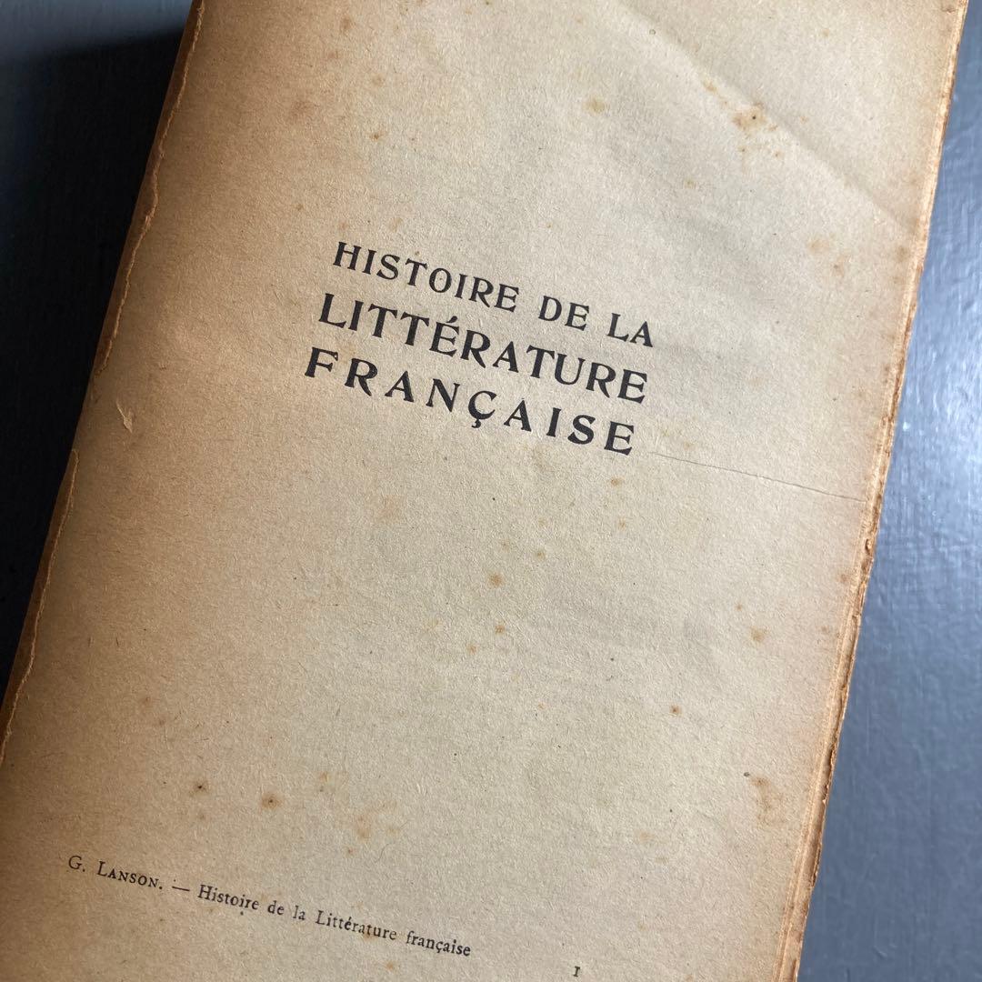 フランス 朽ちた大きめや分厚めの古書 洋書 アンティーク 4冊 ディスプレイ