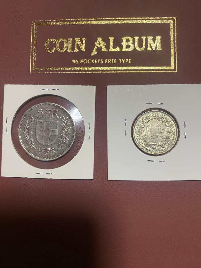 スイス 1フラン銀貨 1962年 5フラン銀貨 1932年