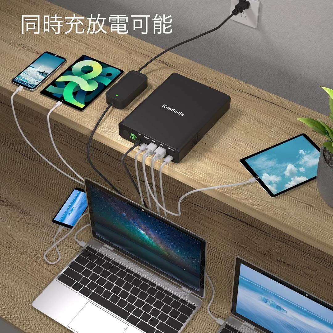 100W PD急速充電 モバイルバッテリー 64000mAh 防災 アウトドア