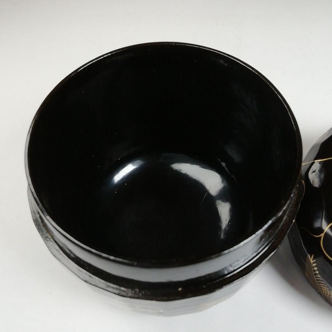 Ｗ７７　棗　『松唐草』『一閑折焼　大棗』『道場宗廣 造』　共箱　茶道具
