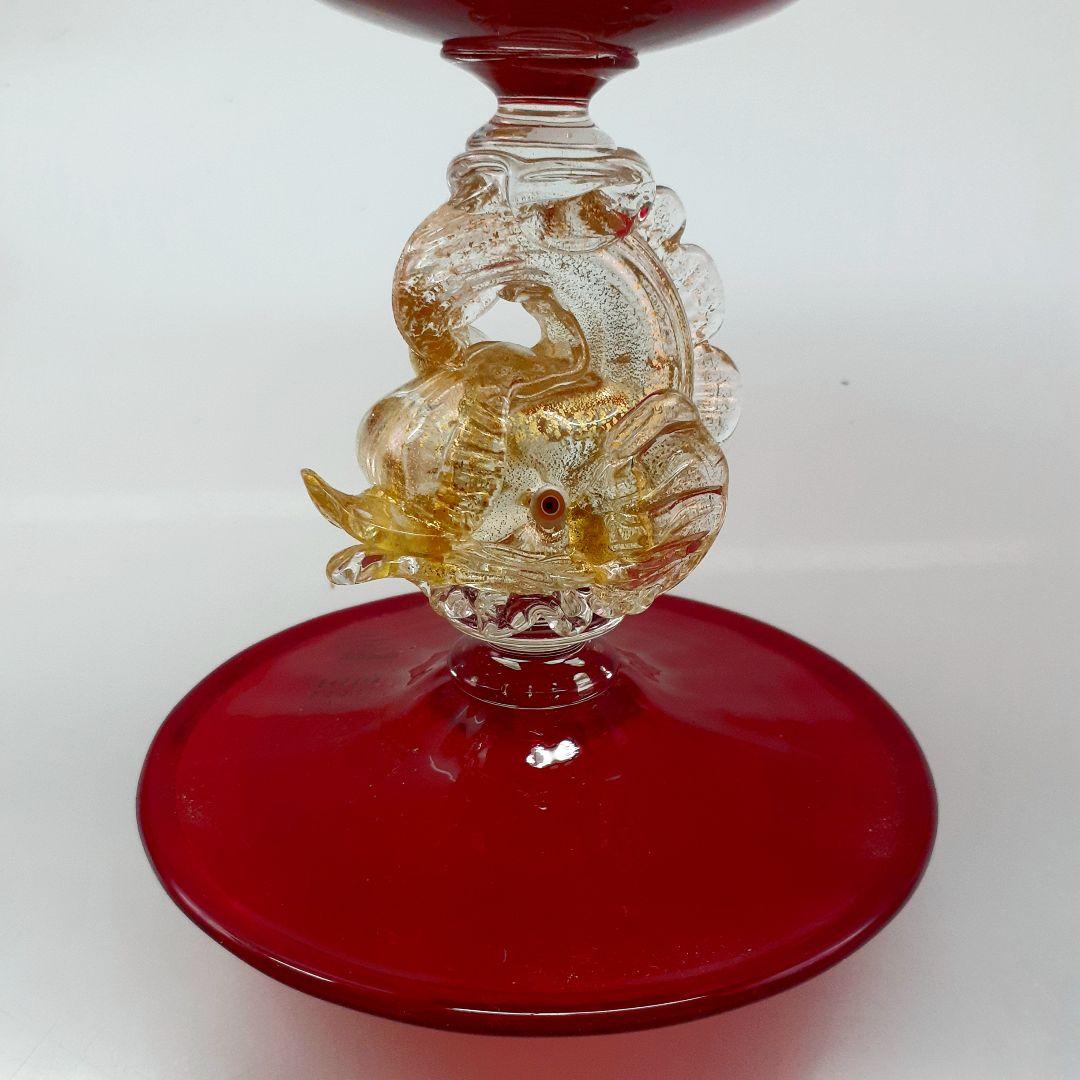 MURANO ムラノ 金彩 花蓋 ドルフィン モチーフ デカンタ デキャンタ