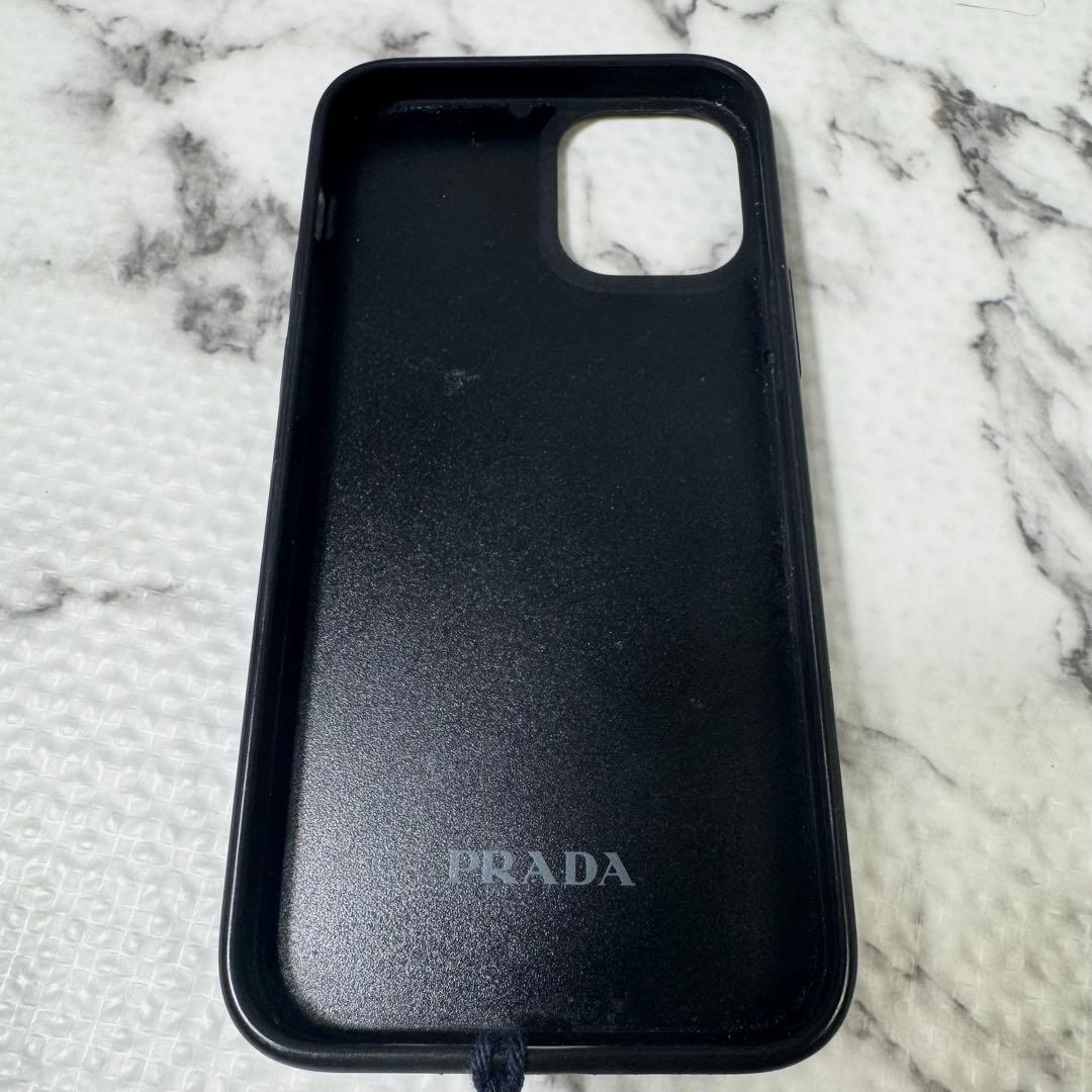 極美品◎付属品完備/プラダ　iPhone12mini ケース　サフィアーノレザー