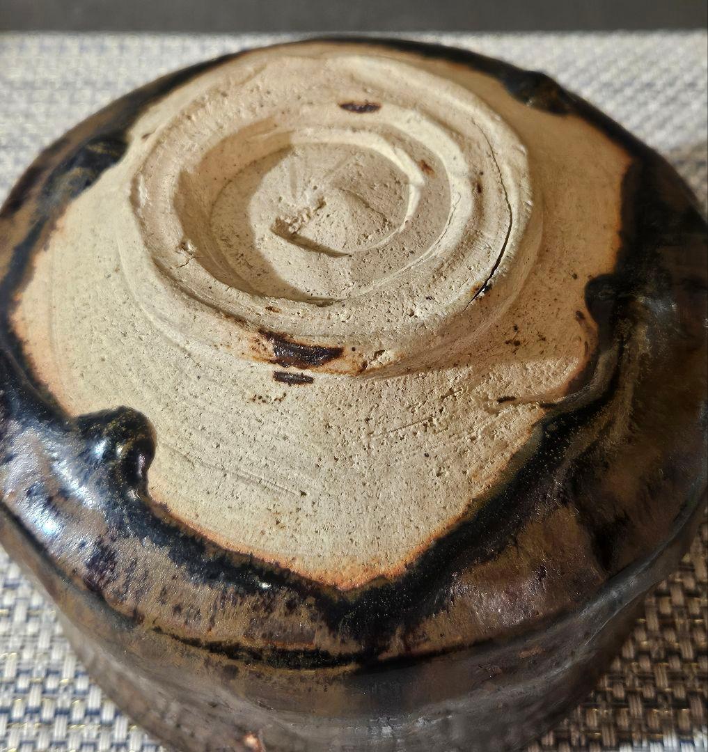 時代古作品❗　古瀬戸　褐釉飴釉　箆削り　茶碗　抹茶茶碗　茶道具　特注桐箱付属