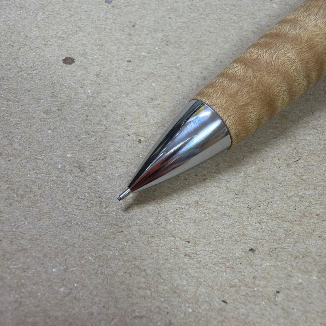 工房楔 シャーペン 0.5mm 楓 ちぢみ 縮杢 木軸