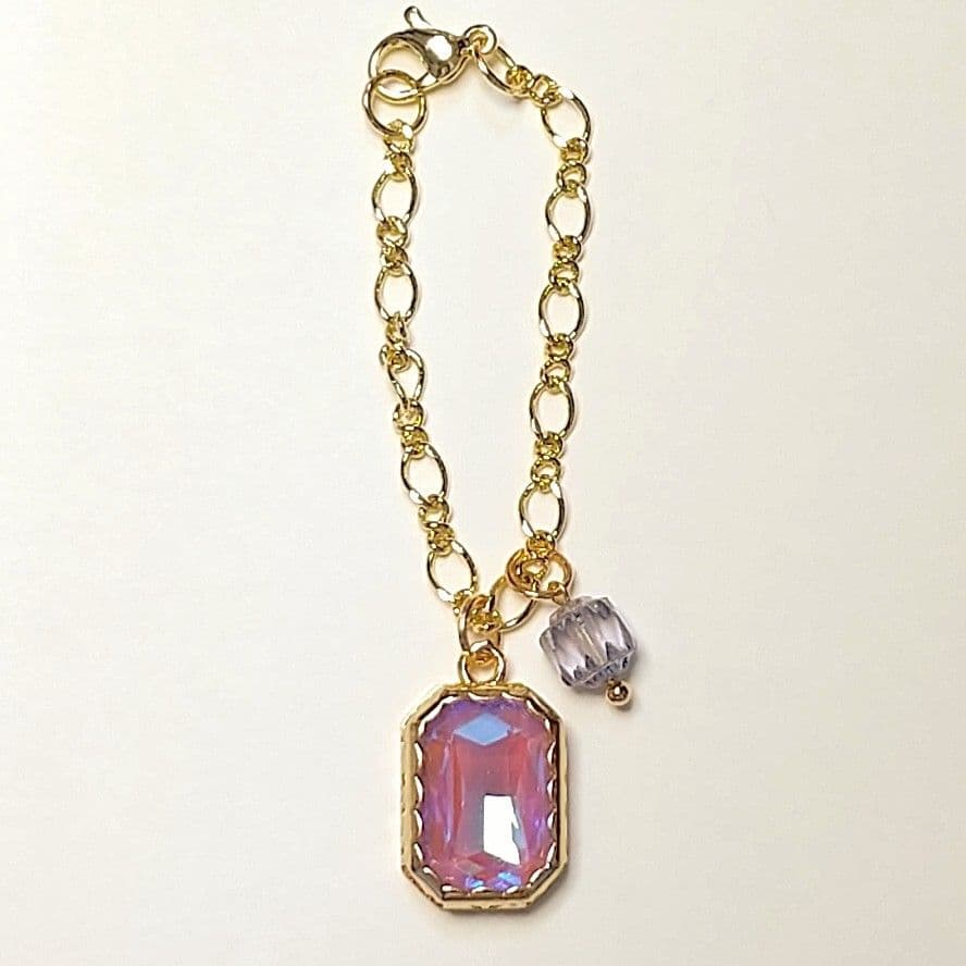 SOLD◆ ハンドメイド ミニ バッグ チャーム キーホルダー チェーン ガラス