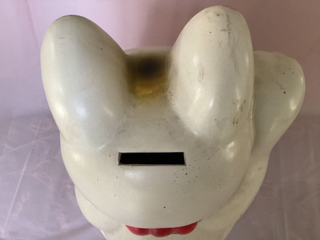 縁起物　特大　陶器 招き猫 金運 36cm 開運招福　貯金箱　ヒゲ付き