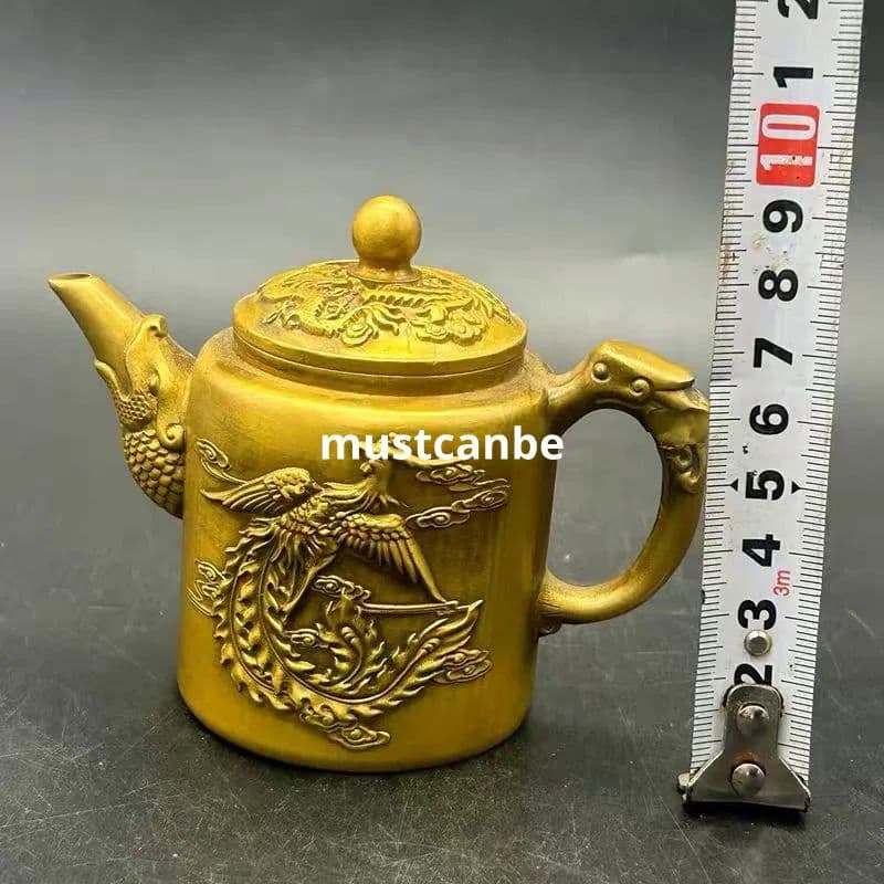 銅器 龍鳳壺 水滴壺 茶壺 茶道具 煎茶器 工芸品 置物