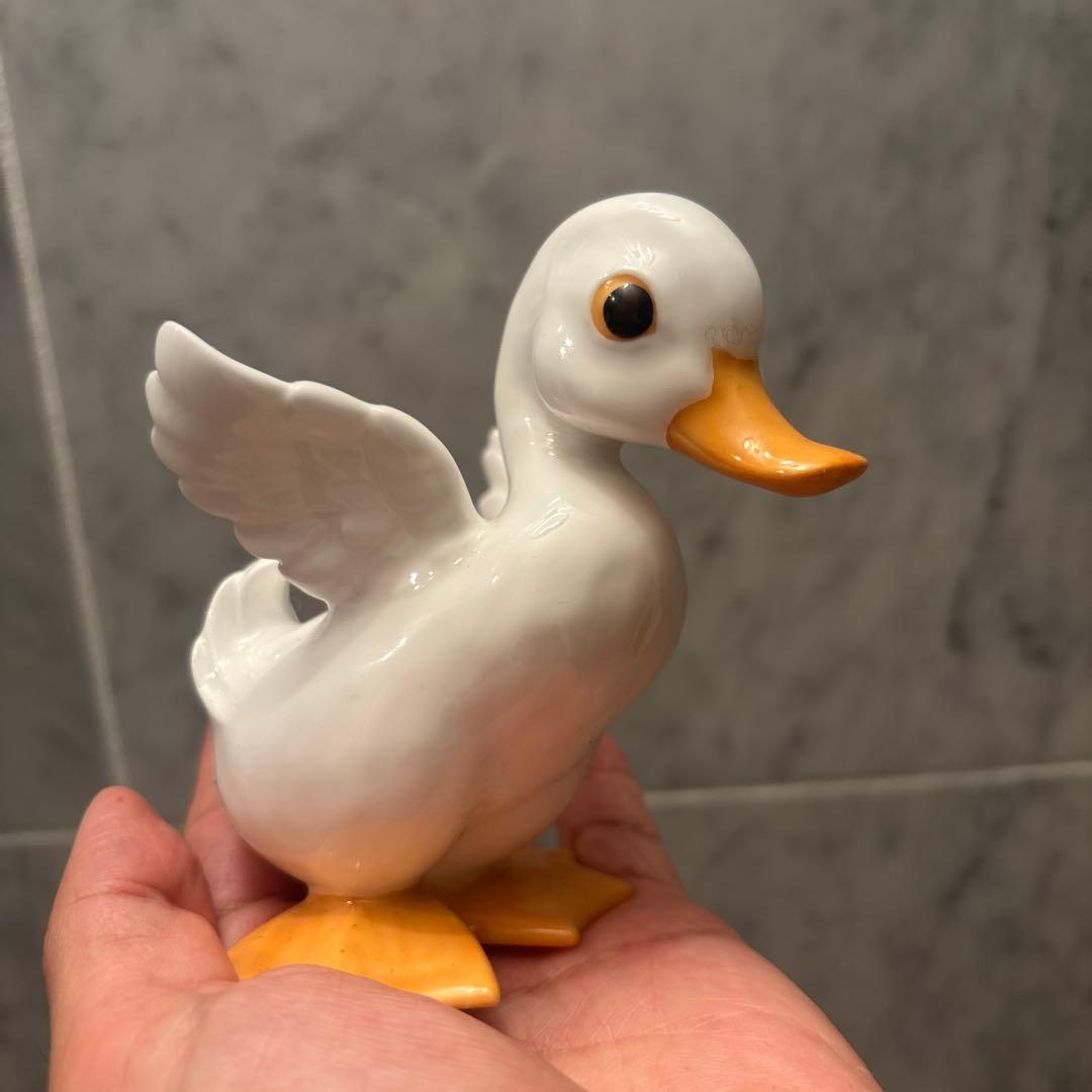 イギリス70年代ロイヤル・オズボーン生きているように美しい瞳のアヒル陶器