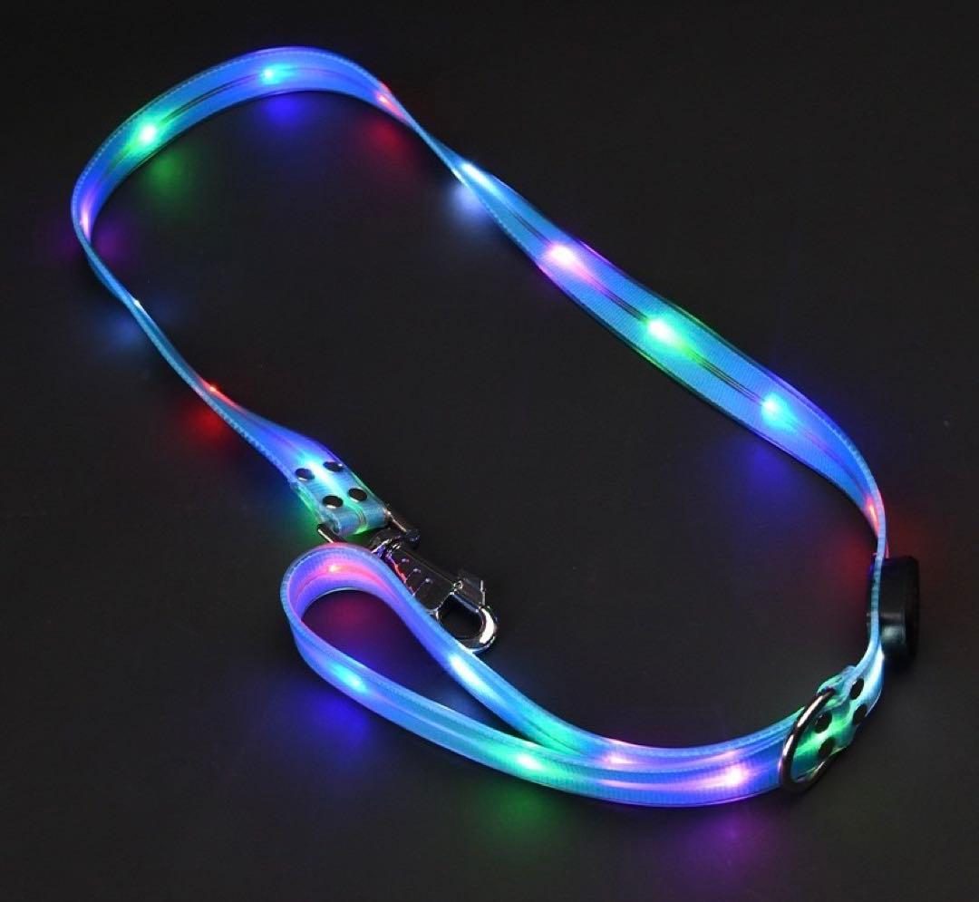 ⭐️限定価格⭐️犬 LED光るリード夜のお散歩 安全 USB充電式(イエロー)✖️4個