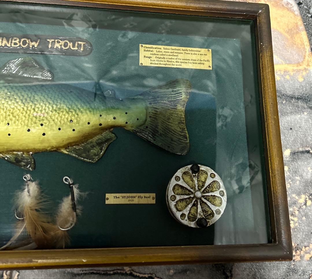 レトロ ニジマス 壁掛け インテリア 置物 魚 模型 レプリカ
