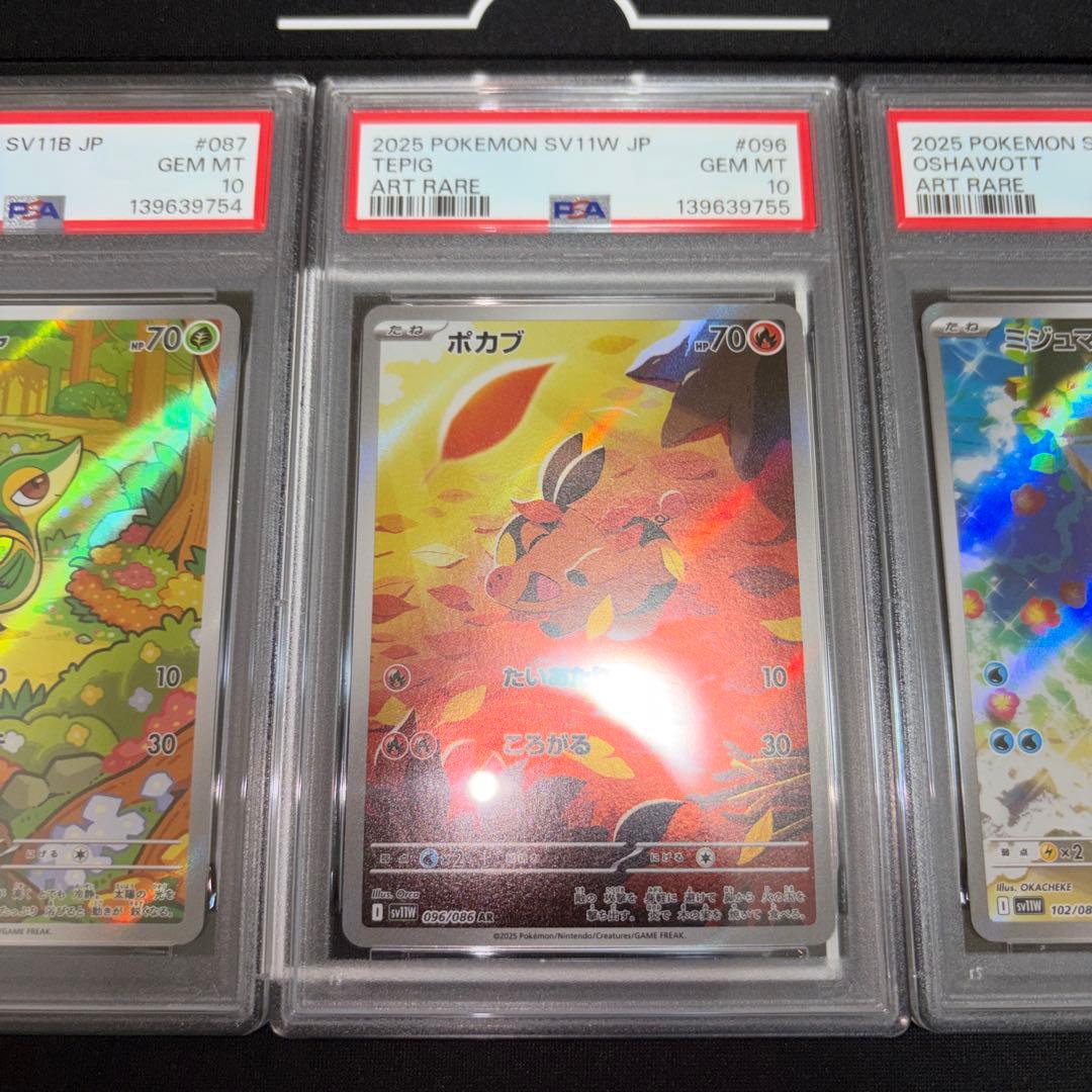 ポケカ ミジュマル ar ツタージャ ar ポカブ ar psa9.10 3連番