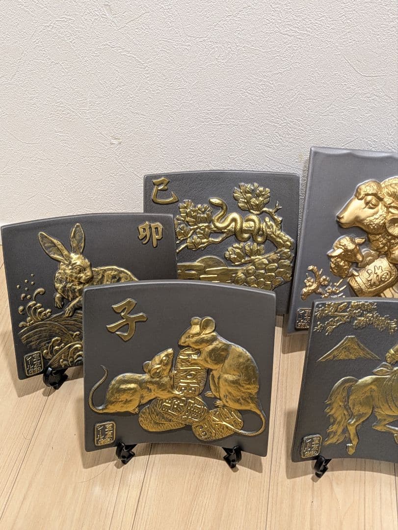 丙午瓦 干支瓦 置物 飾り Zodiac Roof Tile縁起物 瓦 置物