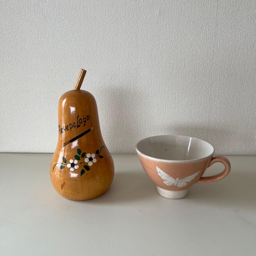 フランスアンティーク　激かわいい洋梨の貯金箱
