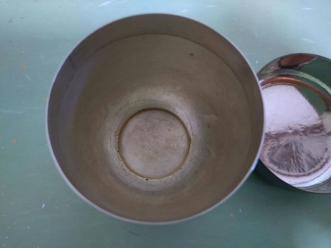長谷川 一望斎 造　純銀棗 　共箱　壇紙槌目・茶入 茶道具 茶具 金工美術　南鐐
