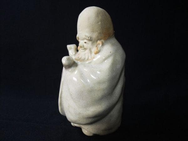 赤膚山 寿老人 陶器 置物 仏教美術 骨董 時代物 逸品 希少 共箱