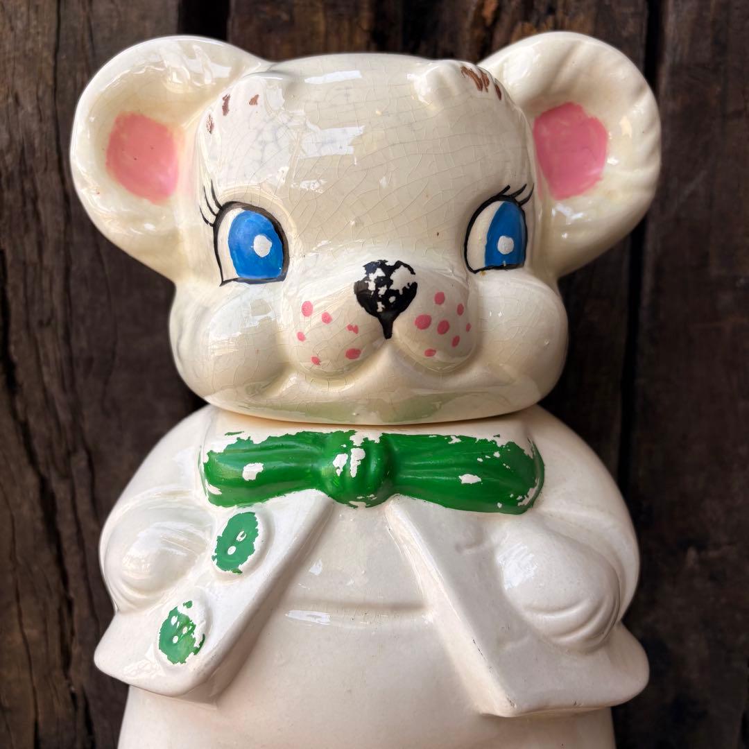【1940s USA vintage】クッキージャー 小物入れ クマ　ビンテージ